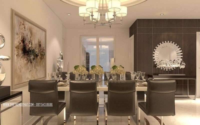 Tường được trang bị đầy đủ với nhiều thiết kế khác nhau như tranh treo tường, gỗ ốp tường,..